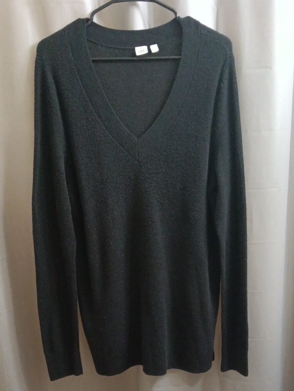 GAP Black V-Neck Long Sleeve Sweater